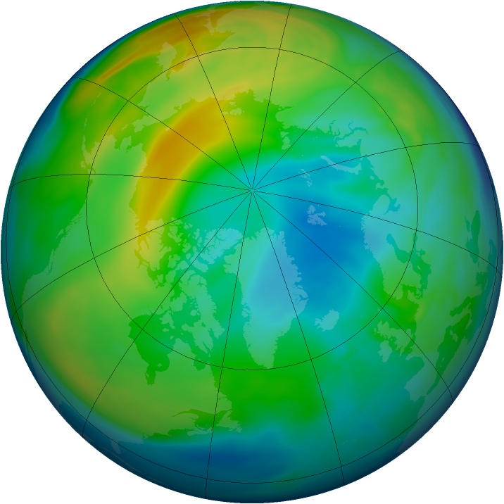 Arctic ozone map for 06 December 2005